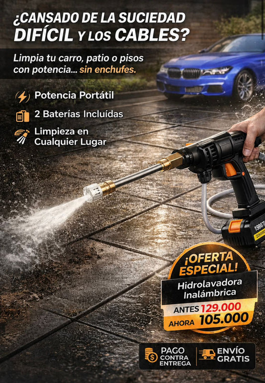 Hidrolavadora Portatil de 2 Baterias